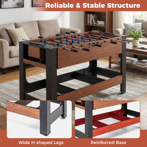 Dual Swivel 2-in-1 Games Table with Table Football & Billiards