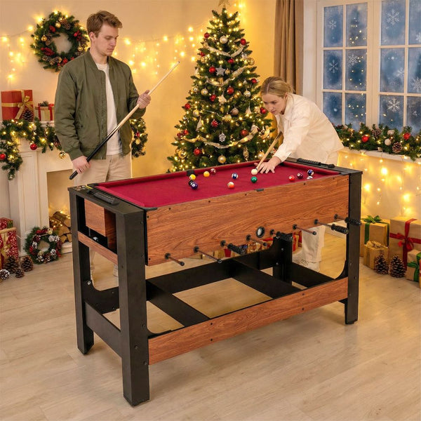 Dual Swivel 2-in-1 Games Table with Table Football & Billiards