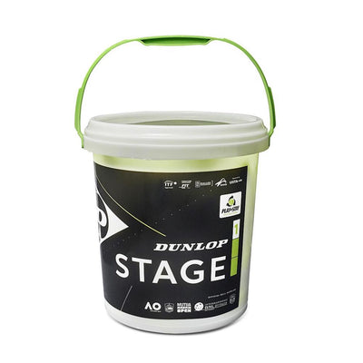Dunlop Stage 1 Mini Green Tennis Practice Balls with Bucket 60 PC