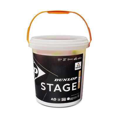 Dunlop Stage 2 Mini Orange Tennis Practice Balls with Bucket 60 PC
