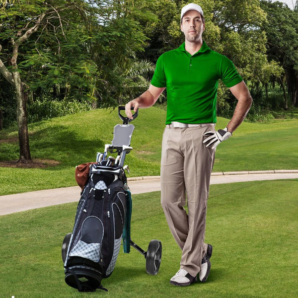 Foldable 2-Wheel Golf Push Cart with Scorecard Holder