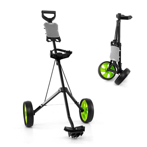 Foldable 2-Wheel Golf Push Cart with Scorecard Holder