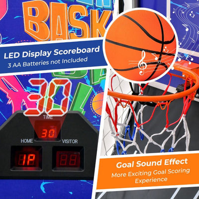 Foldable Double Basketball Arcade Game with Electronic Scoreboard