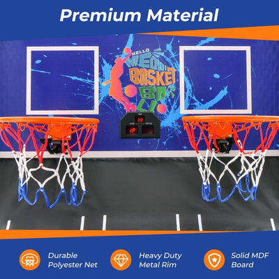 Foldable Double Basketball Arcade Game with Electronic Scoreboard