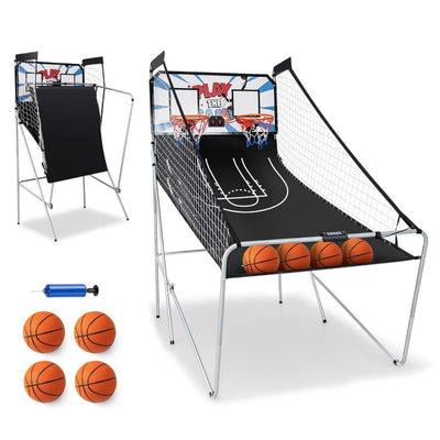 Foldable Double Basketball Arcade Game with Electronic Scoreboard