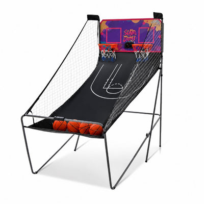 Foldable Double Basketball Arcade Game with Electronic Scoreboard