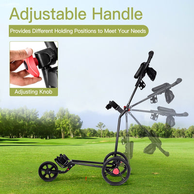 Adjustable Handle 3-Wheel Golf Trolley