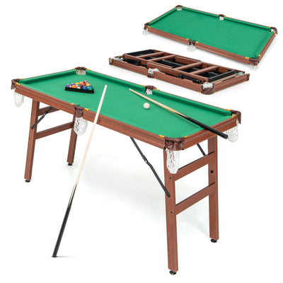 Folding Billiards Pool Table Set