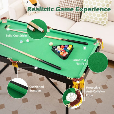 Folding Billiards Table with Complete Accessory Set