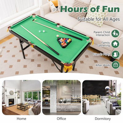 Folding Billiards Table with Complete Accessory Set