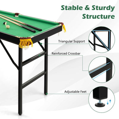 Folding Billiards Table with Complete Accessory Set