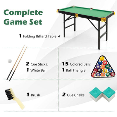 Folding Billiards Table with Complete Accessory Set