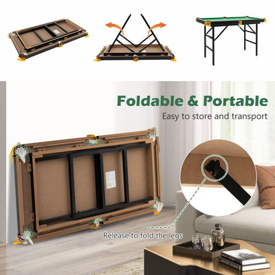 Folding Billiards Table with Complete Accessory Set