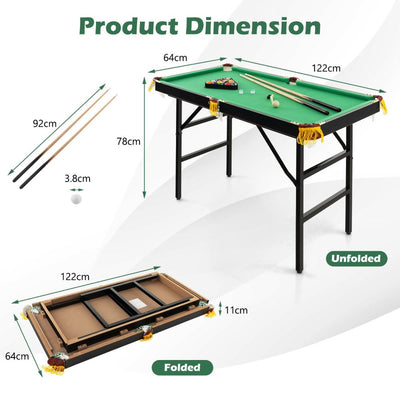 Folding Billiards Table with Complete Accessory Set
