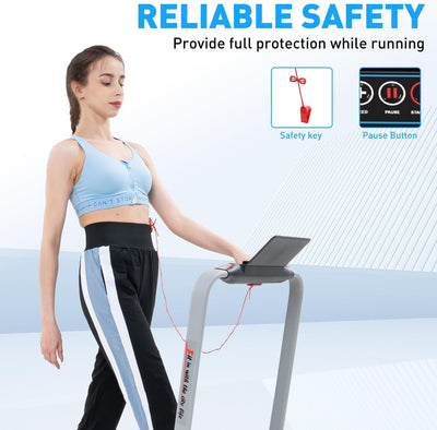Portable Treadmill with Safety Key and Display Settings