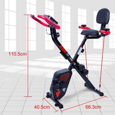 Folding Magnetic Exercise Bike with Resistance Bands & LCD Monitor Dimensions