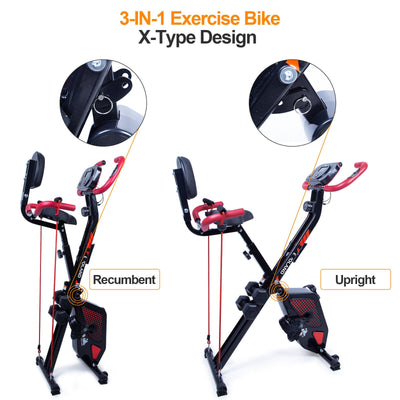 2-in-1 X-Type Frame Design with Resistance Bands and Adjustable Intensity