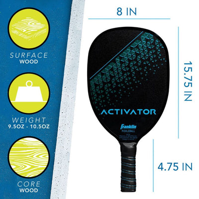 Franklin Activator Series Wooden Pickleball Paddles – Black/Blue