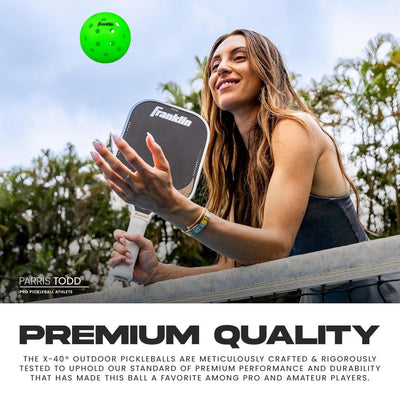 Franklin Outdoor X-40 Pickleballs – Official US Open Ball – Green
