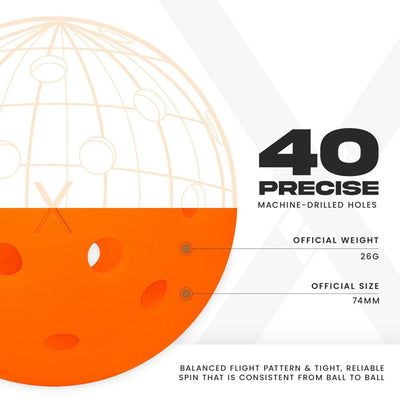 Franklin Outdoor X-40 Pickleballs – Official US Open Ball – Orange