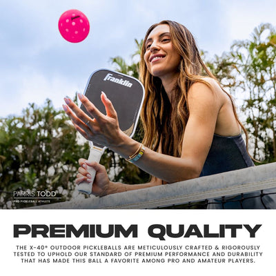 Franklin Outdoor X-40 Pickleballs – Official US Open Ball – Pink