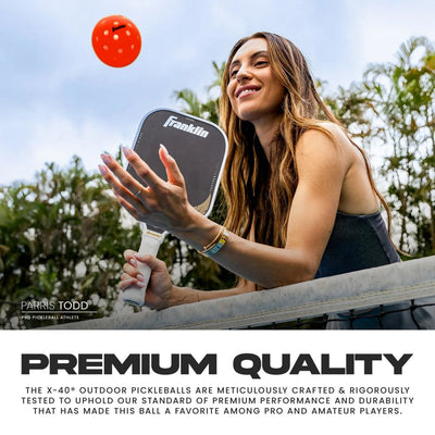 Franklin Outdoor X-40 Pickleballs – Official US Open Ball – Red