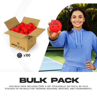 Franklin Outdoor X-40 Pickleballs – Official US Open Ball – Red
