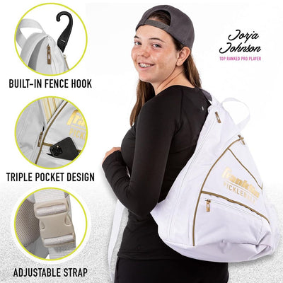 Franklin Pickleball X-Performance Sling Bags – White/Gold