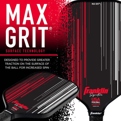 Franklin Signature Pro Carbon Fibre Paddle Range – MaxGrit Performance Series – 13mm – Black/Red