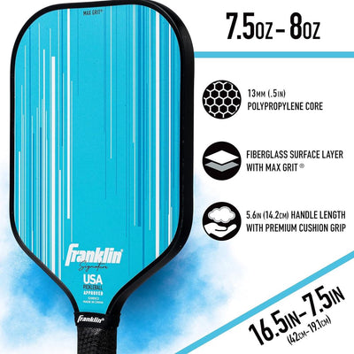 Franklin Signature Pro Carbon Fibre Paddle Range – MaxGrit Performance Series – 13mm – Blue