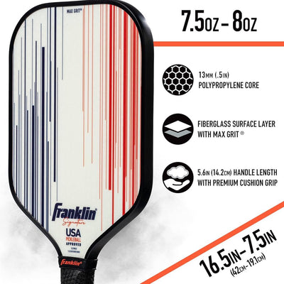 Franklin Signature Pro Carbon Fibre Paddle Range – MaxGrit Performance Series – 13mm – White