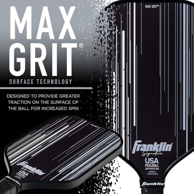 Franklin Signature Pro Carbon Fibre Paddle Range – MaxGrit Performance Series – 16mm – Black