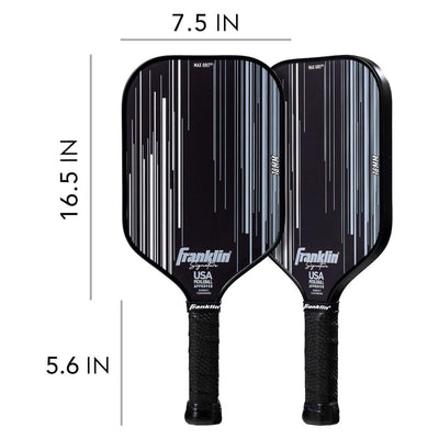 Franklin Signature Pro Carbon Fibre Paddle Range – MaxGrit Performance Series – 16mm – Black