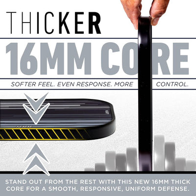 Franklin Signature Pro Carbon Fibre Paddle Range – MaxGrit Performance Series – 16mm – Black