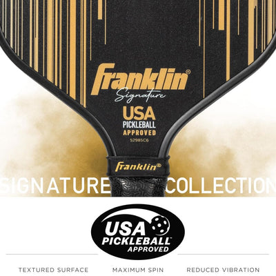 Franklin Signature Pro Carbon Fibre Paddle Range – MaxGrit Performance Series – 16mm – Black/Gold
