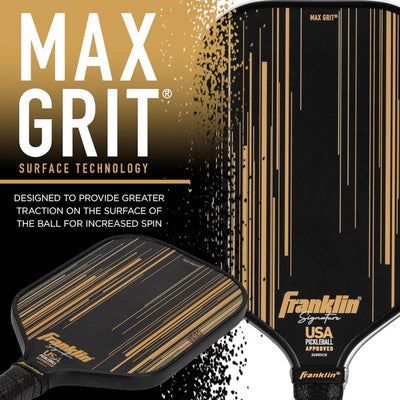Franklin Signature Pro Carbon Fibre Paddle Range – MaxGrit Performance Series – 16mm – Black/Gold