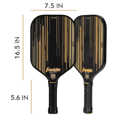 Franklin Signature Pro Carbon Fibre Paddle Range – MaxGrit Performance Series – 16mm – Black/Gold
