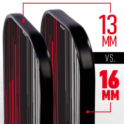 Franklin Signature Pro Carbon Fibre Paddle Range – MaxGrit Performance Series – 16mm – Black/Red