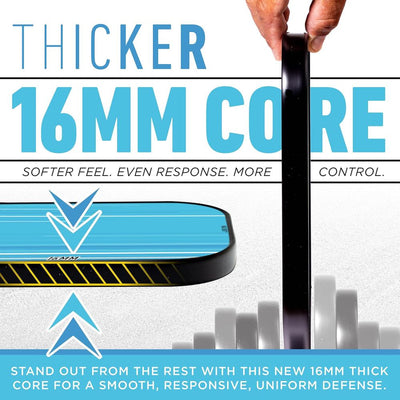 Franklin Signature Pro Carbon Fibre Paddle Range – MaxGrit Performance Series – 16mm – Blue