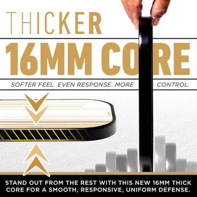 Franklin Signature Pro Carbon Fibre Paddle Range – MaxGrit Performance Series – 16mm – Gold