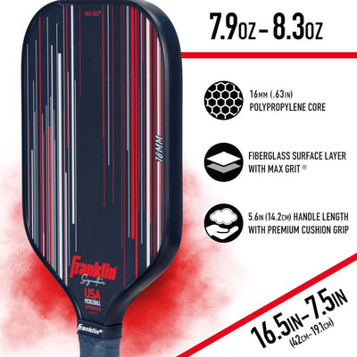 Franklin Signature Pro Carbon Fibre Paddle Range – MaxGrit Performance Series – 16mm – Navy