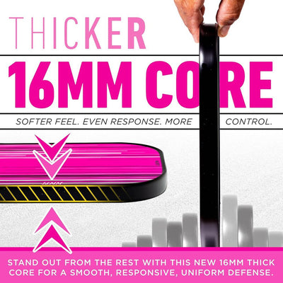 Franklin Signature Pro Carbon Fibre Paddle Range – MaxGrit Performance Series – 16mm – Pink