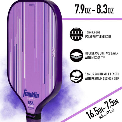 Franklin Signature Pro Carbon Fibre Paddle Range – MaxGrit Performance Series – 16mm – Purple