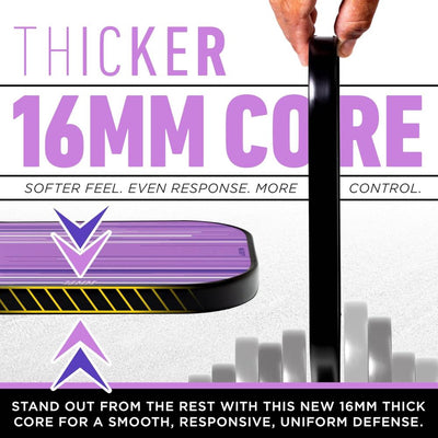 Franklin Signature Pro Carbon Fibre Paddle Range – MaxGrit Performance Series – 16mm – Purple