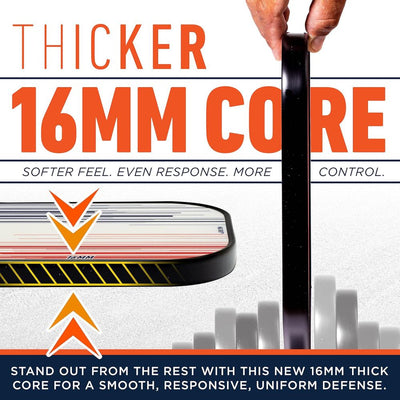 Franklin Signature Pro Carbon Fibre Paddle Range – MaxGrit Performance Series – 16mm – White