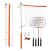 Franklin Sports Badminton/Volleyball Set with Net, Rackets, Shuttlecocks, Volleyball & Pump for Outdoor, Garden & Beach Play