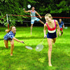 Franklin Sports Badminton/Volleyball Set with Net, Rackets, Shuttlecocks, Volleyball & Pump for Outdoor, Garden & Beach Play