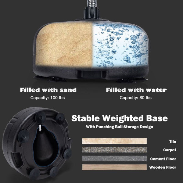 Freestanding Adjustable Punching Bag with Stand & Boxing Gloves