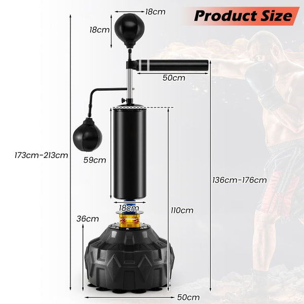 Freestanding Boxing Speed Trainer with 360° Spinning Bar & Punching Bag