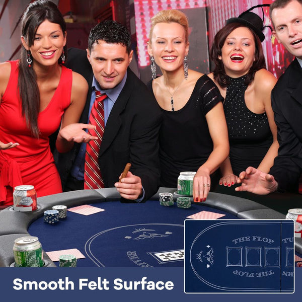 Full-Size 8-Player Oval Folding Poker Table